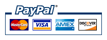 Visa, MasterCard, American Express, Discover, and PayPal accepted