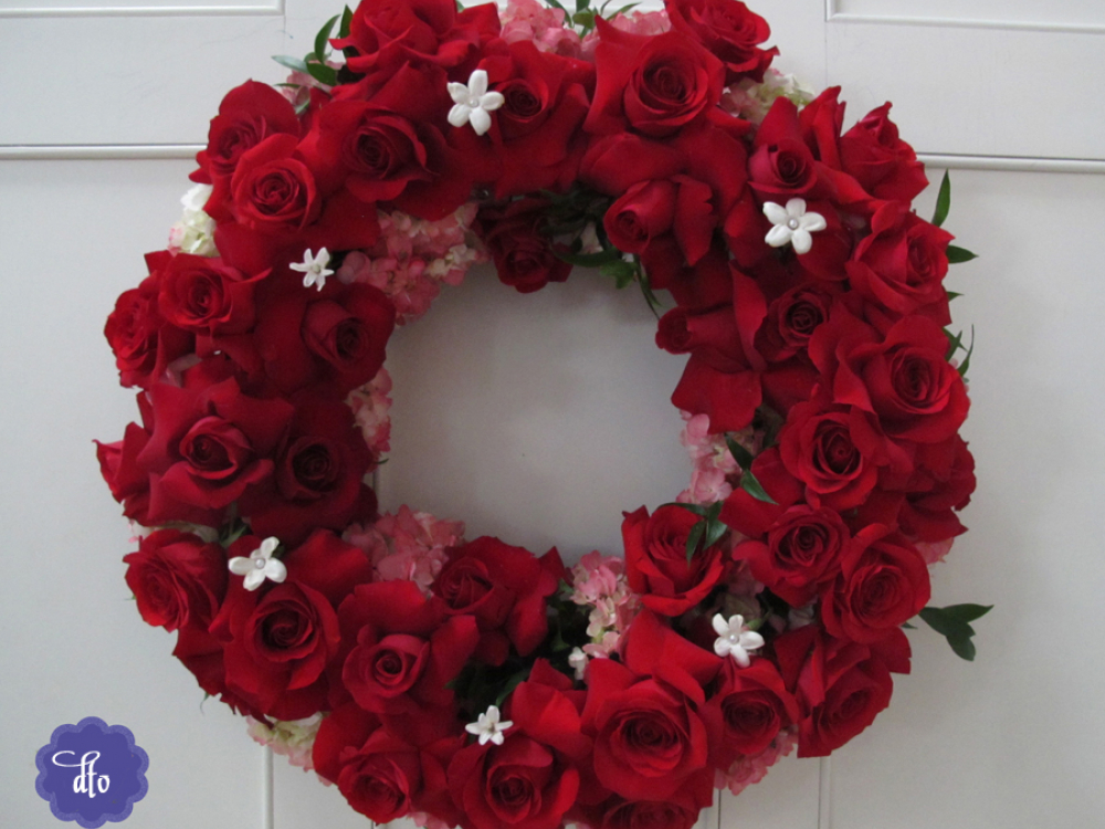 Fresh Red Roses Wreath Debbie Turner Originals