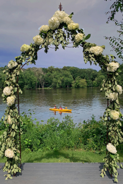 Hydrangea Archway Overlooking the River