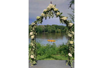 Hydrangea Archway Overlooking the River