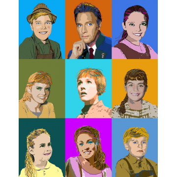 "The Family von Trapp" Giclee 11x14 of  "The Family von Trapp" by Debbie Turner
