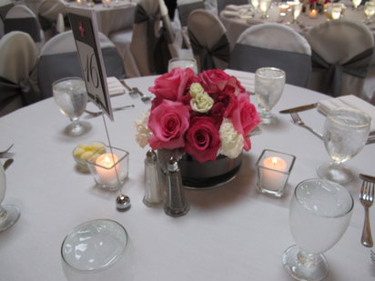 Pew Bouquet into Centerpiece